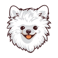 Dog Lovers Theme Pomeranian Dog Face Transparent Sticker